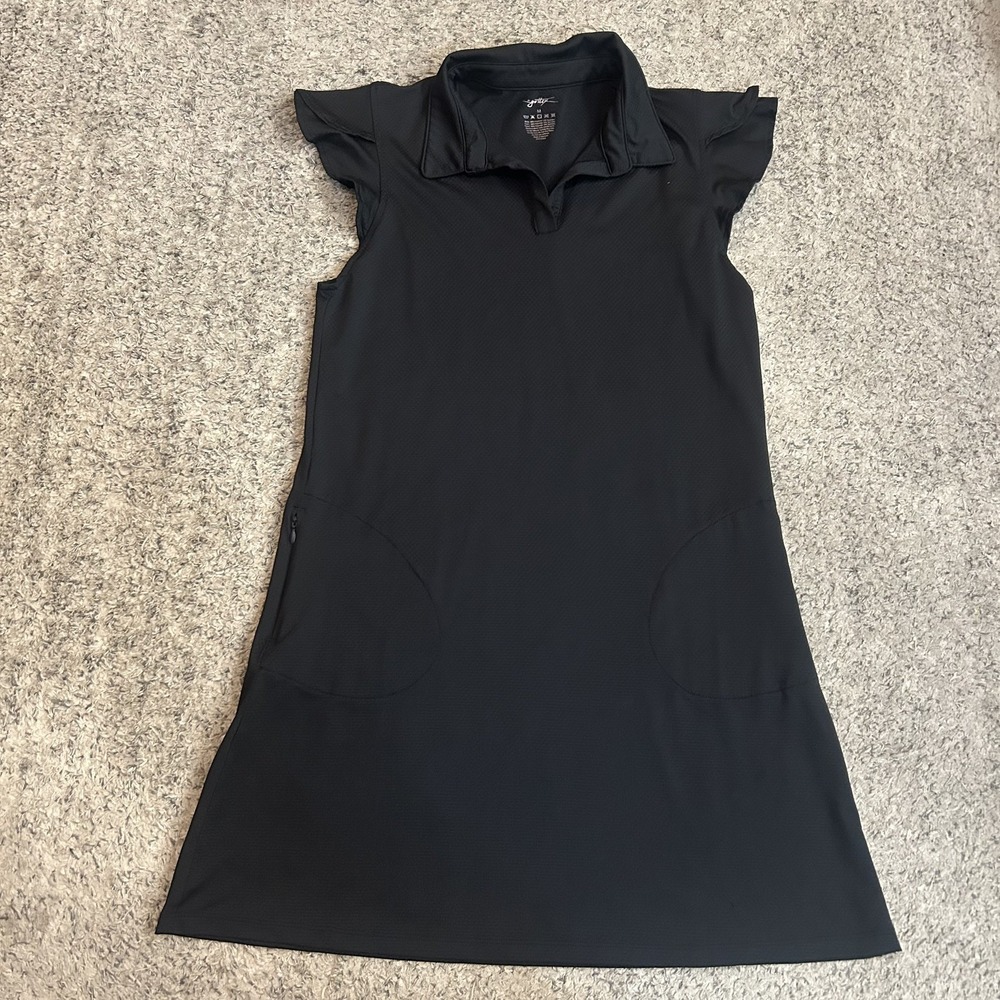 X by Gottex Women's medium Black Short Sleeve Dress With Pockets Casual